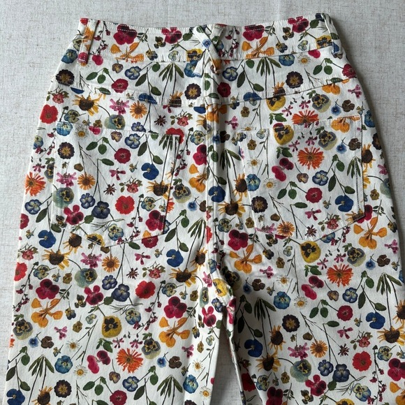 Rachel Antonoff Mike Pant Pressed Flowers Wide Leg High Rise Pants Size 4 - Picture 6 of 14